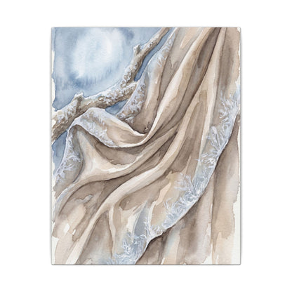 Silk Drape Winter Canvas Art | Japandi Cozy Design