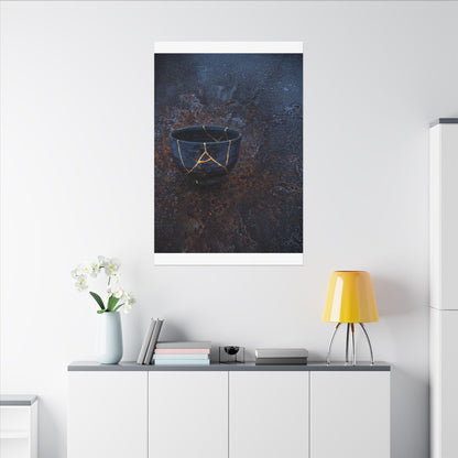 Rust Patina Winter Canvas Art | Kintsugi Healing Design
