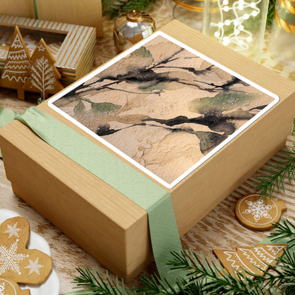 Shadow Play Winter Sticker | Japandi Warm Design Art Print