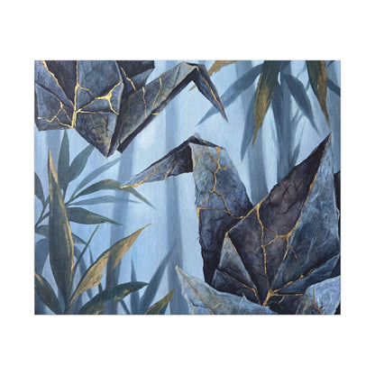 Paper Fold Canvas Art | Summer Kintsugi Crackle Gold Art