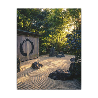 Rock Garden Enso Canvas Art | Tranquil Zen Art