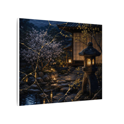 Seijaku Moonlit Garden Canvas Art - Kintsugi Gold Vein