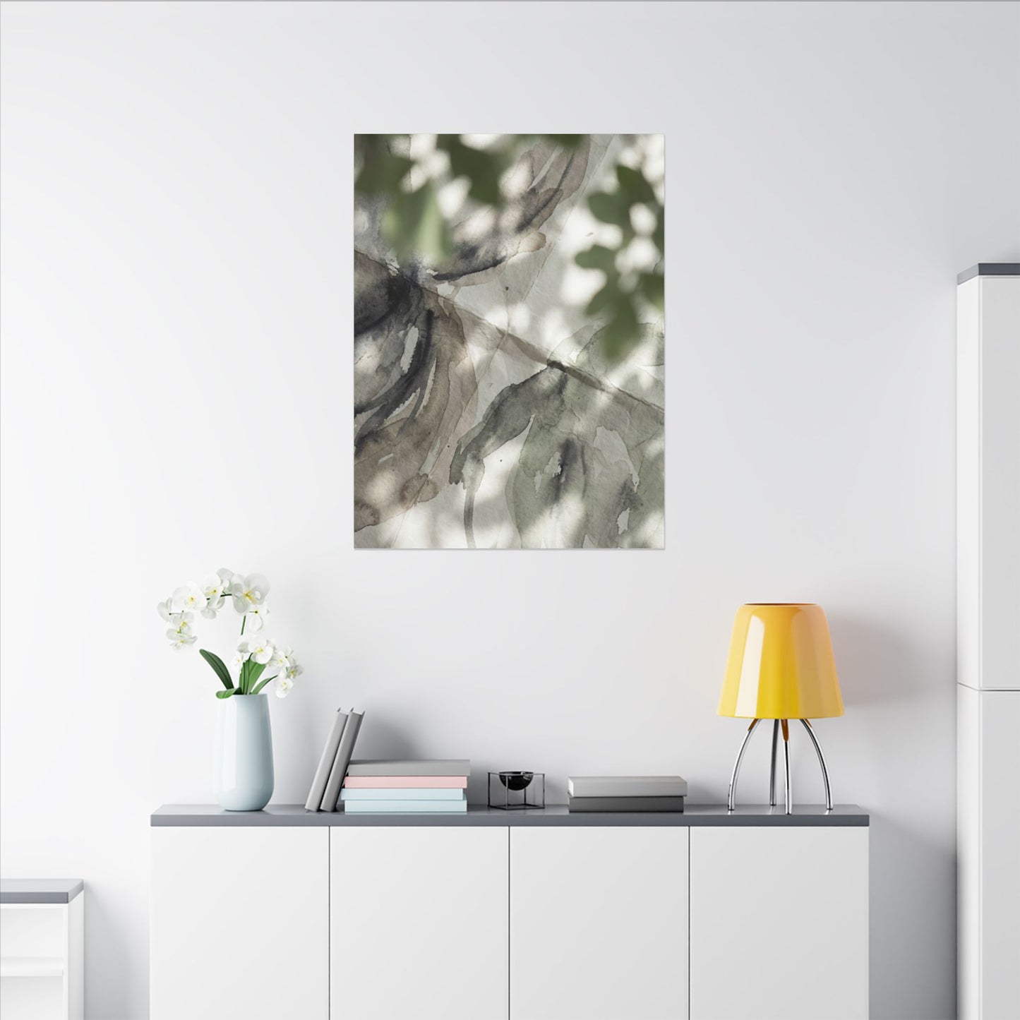 Spring Paper Fold Watercolor Canvas Art | Warm Decor