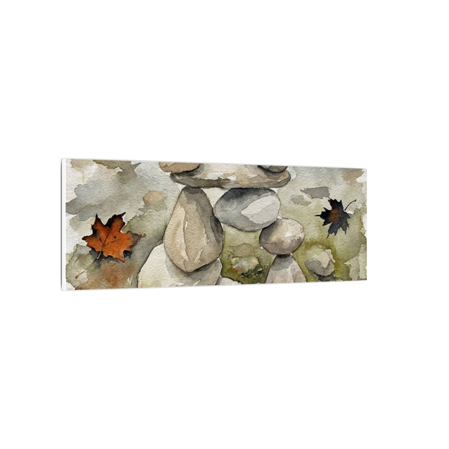 Overcast River Stones Canvas Art - Japandi Fukinsei