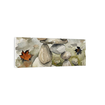 Overcast River Stones Canvas Art - Japandi Fukinsei