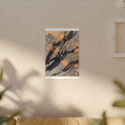 Datsuzoku Ink Brushstroke Canvas Art - Dark Japandi Shadow Zen