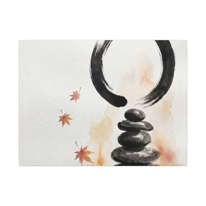 River Stones Canvas Art | Autumn Zen Enso Art Art Print