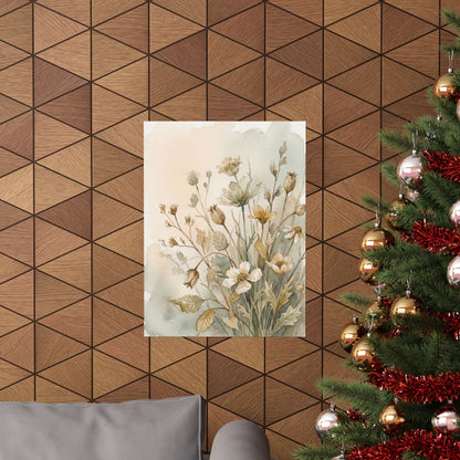 Summer Dried Flowers Watercolor Wall Art Print | Cozy Decor