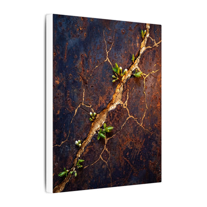 Rust Patina Spring Canvas Art | Kintsugi Resilient Design