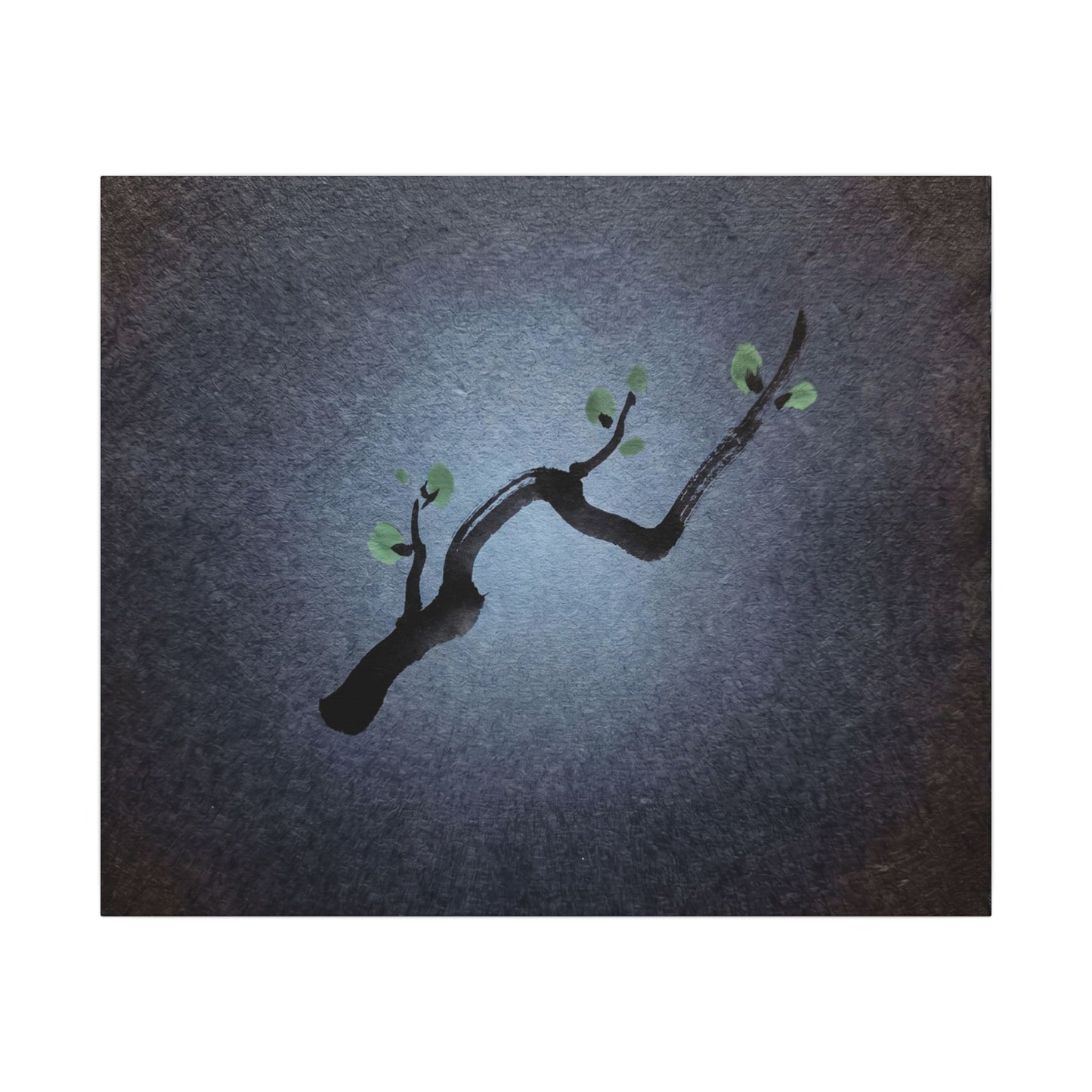 Ink Brushstroke Canvas Art | Spring Dark Japandi Moody Minimal Art Art Print