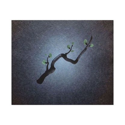 Ink Brushstroke Canvas Art | Spring Dark Japandi Moody Minimal Art Art Print