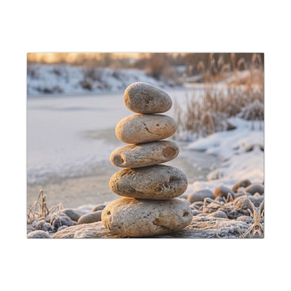 Ma River Stones Canvas Art - Japandi Japanese Pattern