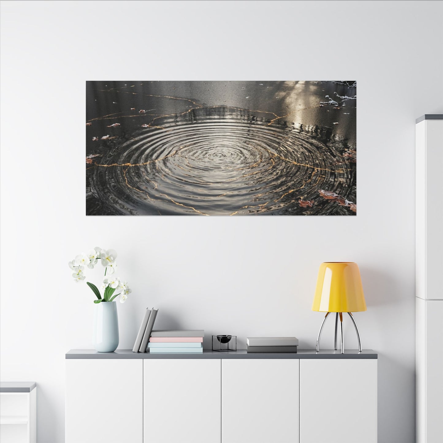 Water Ripple Broken Beauty Canvas Art | Artful Kintsugi Art