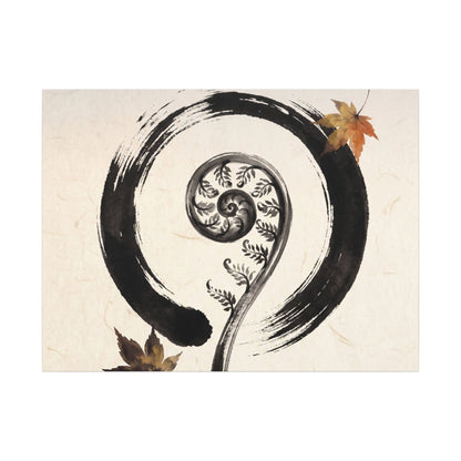 Fern Unfurling Autumn Canvas Art | Zen Peaceful Design