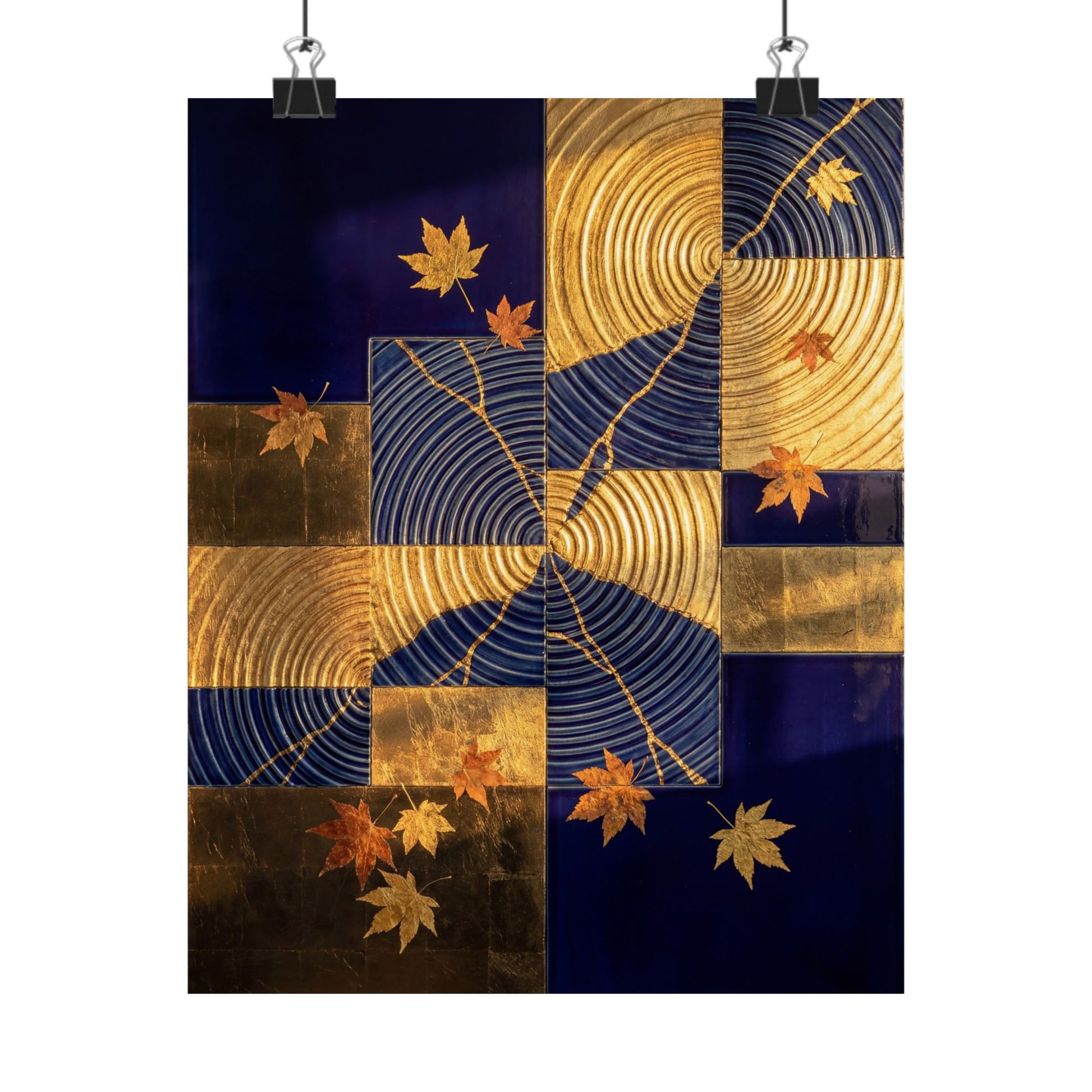 Water Ripple Autumn Wall Art Print | Kintsugi Beautiful Design Art Print