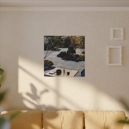 Zen Tea Ceremony in Golden Hour | Karesansui Canvas Art