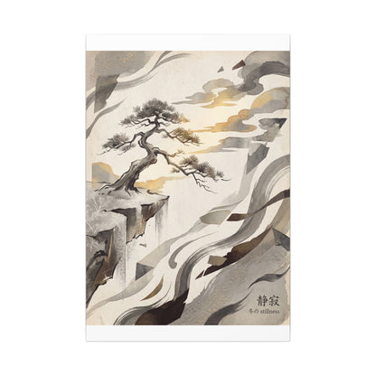Golden Hour Pine Tree Canvas Art - Japandi Seijaku
