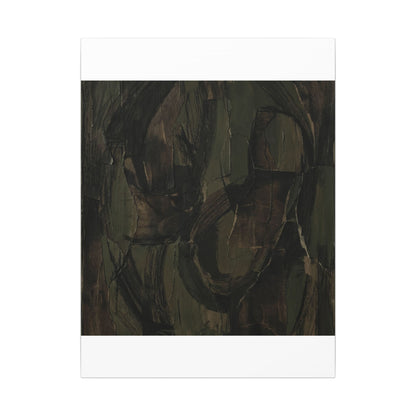 Mixed Media Dark Japandi Textured Canvas Art