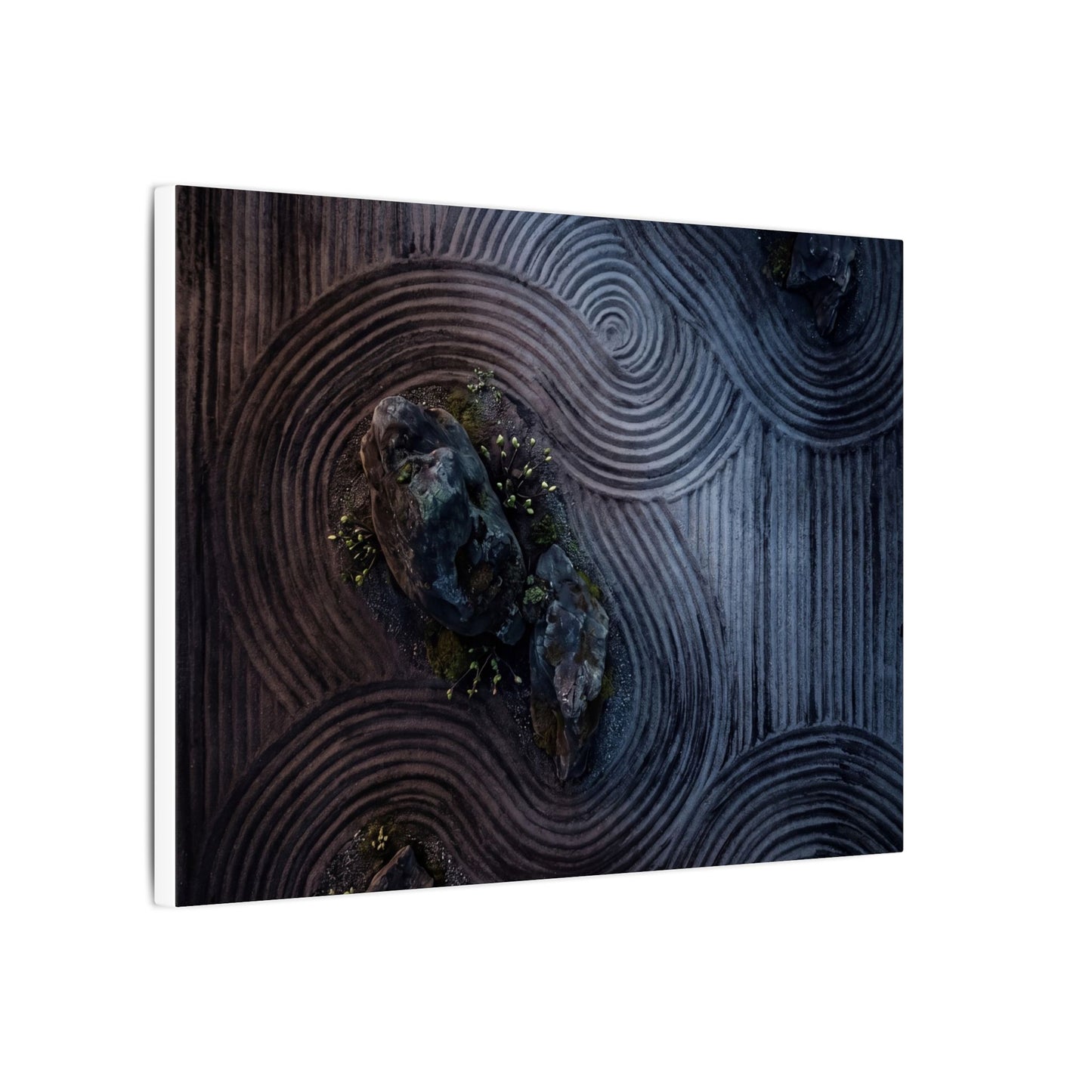 Spring Rock Garden Charcoal Ink Canvas Art | Bold Decor