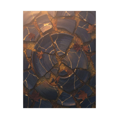 Autumn Cracked Earth Gold Repair Canvas Art | Philosophical Decor