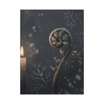 Candlelight Fern Unfurling Canvas Art - Japandi Ma