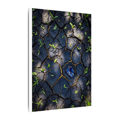 Cracked Earth Canvas Art | Spring Dark Japandi Moody Minimal Art