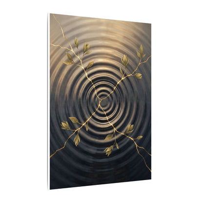 Kanso Water Ripple Canvas Art - Kintsugi Gold Vein
