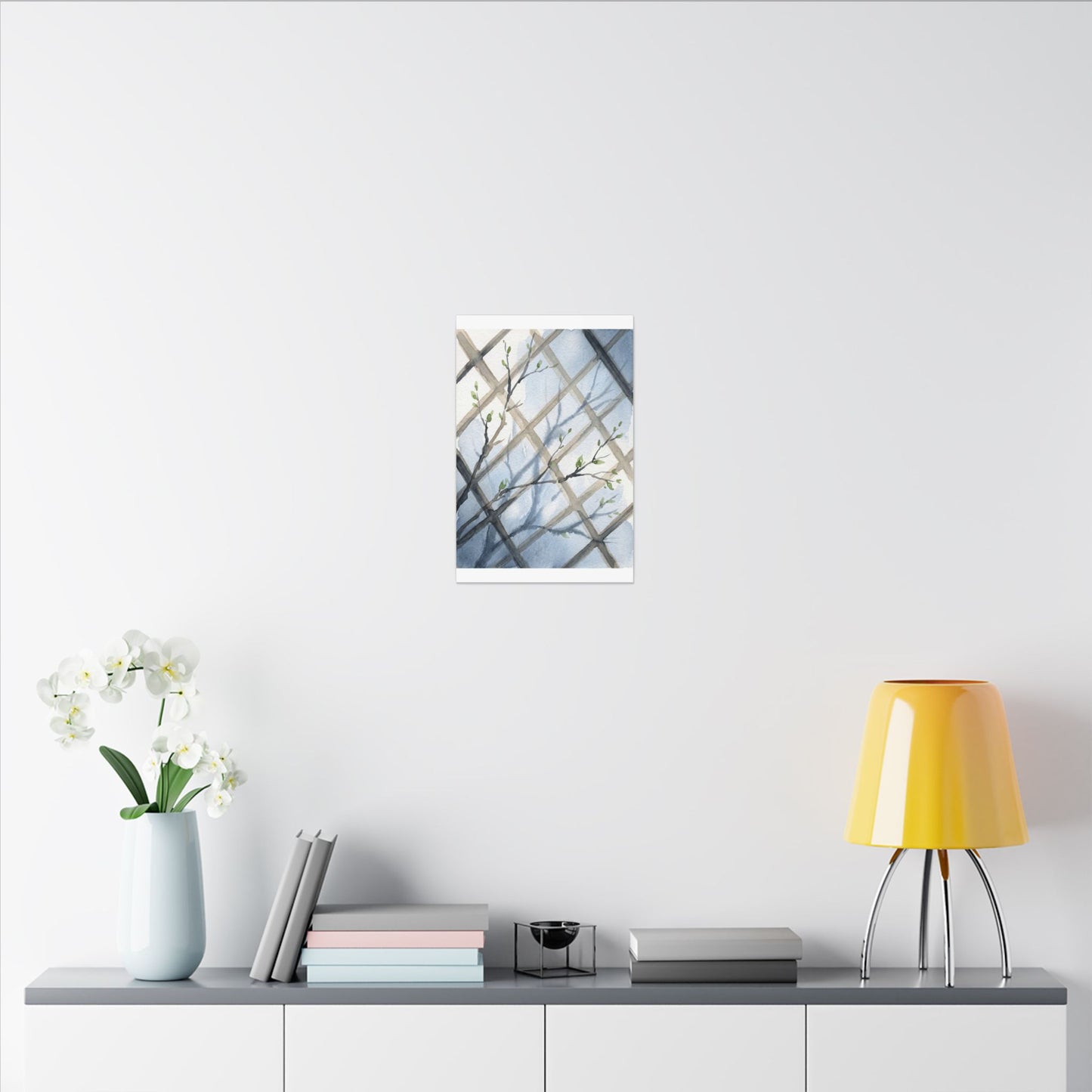 Shoji Screen Canvas Art | Spring Japandi Watercolor Art