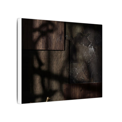 Dark Japandi Shadow Play in Candlelight | Dark Texture Canvas Art