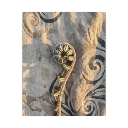 Fern Unfurling Canvas Art | Winter Japandi Japanese Pattern Art