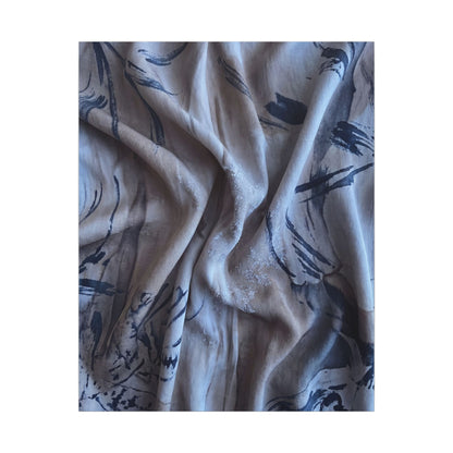 Silk Drape Winter Canvas Art | Japandi Earthy Design