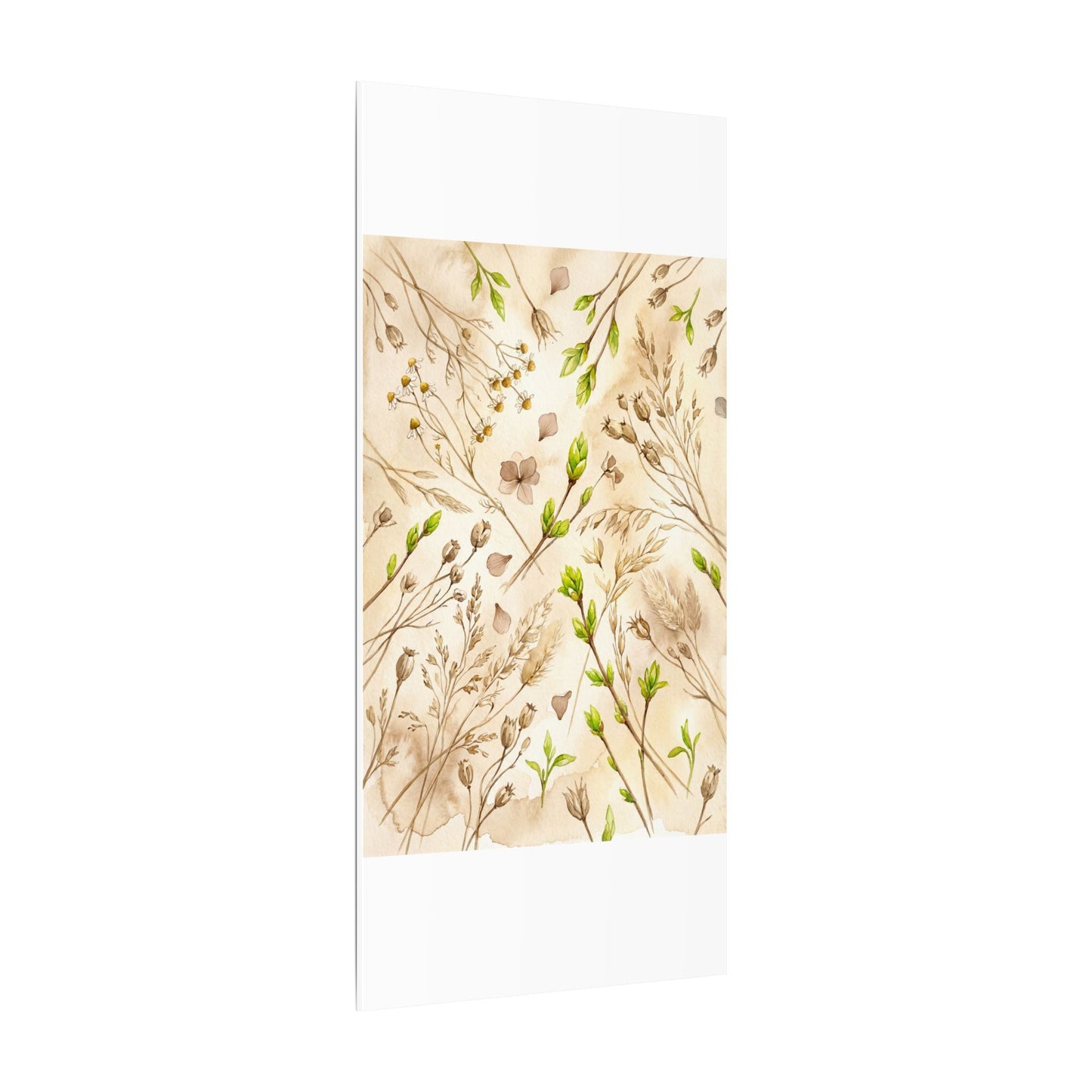 Spring Dried Flowers Watercolor Canvas Art | Earthy Decor