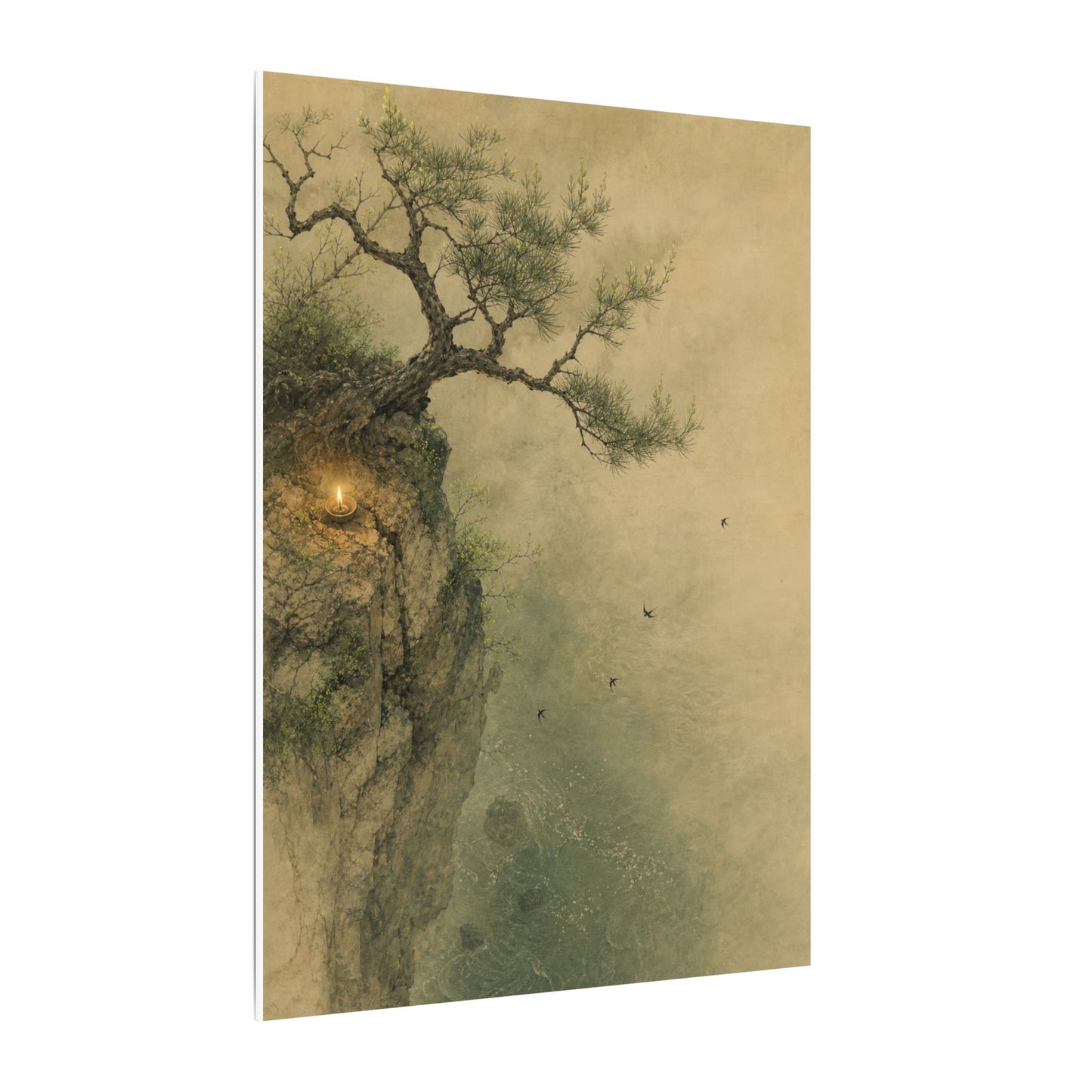 Spring Pine Tree Minimal Line Canvas Art | Earthy Decor