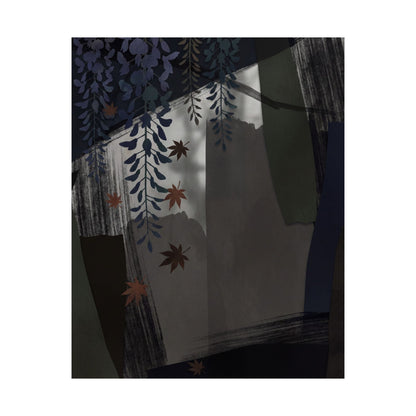 Wisteria Autumn Wall Art Print | Dark Japandi Atmospheric Design