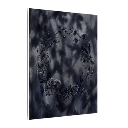 Dried Flowers Canvas Art | Winter Dark Japandi Shadow Zen Art