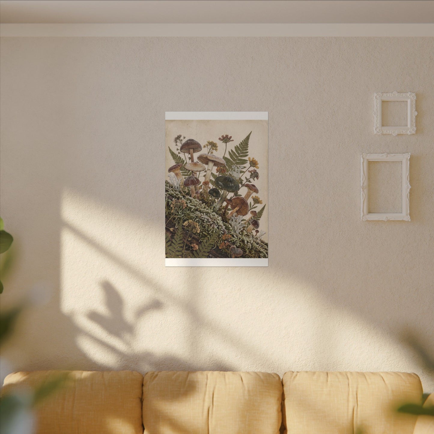 Winter Wild Mushrooms Herbarium Canvas Art | Enchanting Decor