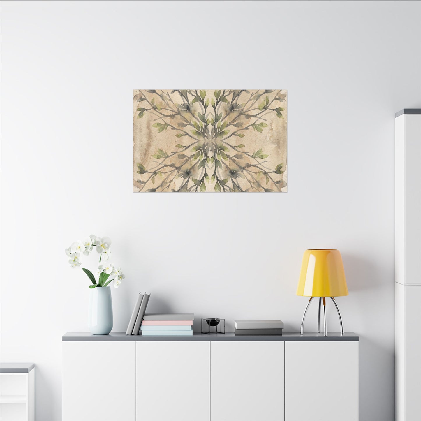 Shibui Shadow Play Canvas Art - Japandi Watercolor
