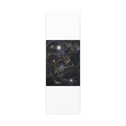 Kintsugi Moonlit Garden in Golden Hour | Gold Repair Canvas Art