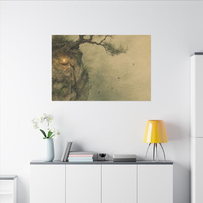 Spring Pine Tree Minimal Line Canvas Art | Earthy Decor