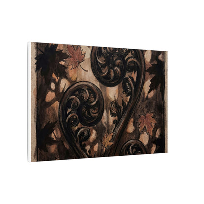 Mono No Aware Fern Unfurling Canvas Art - Dark Japandi Charcoal Ink
