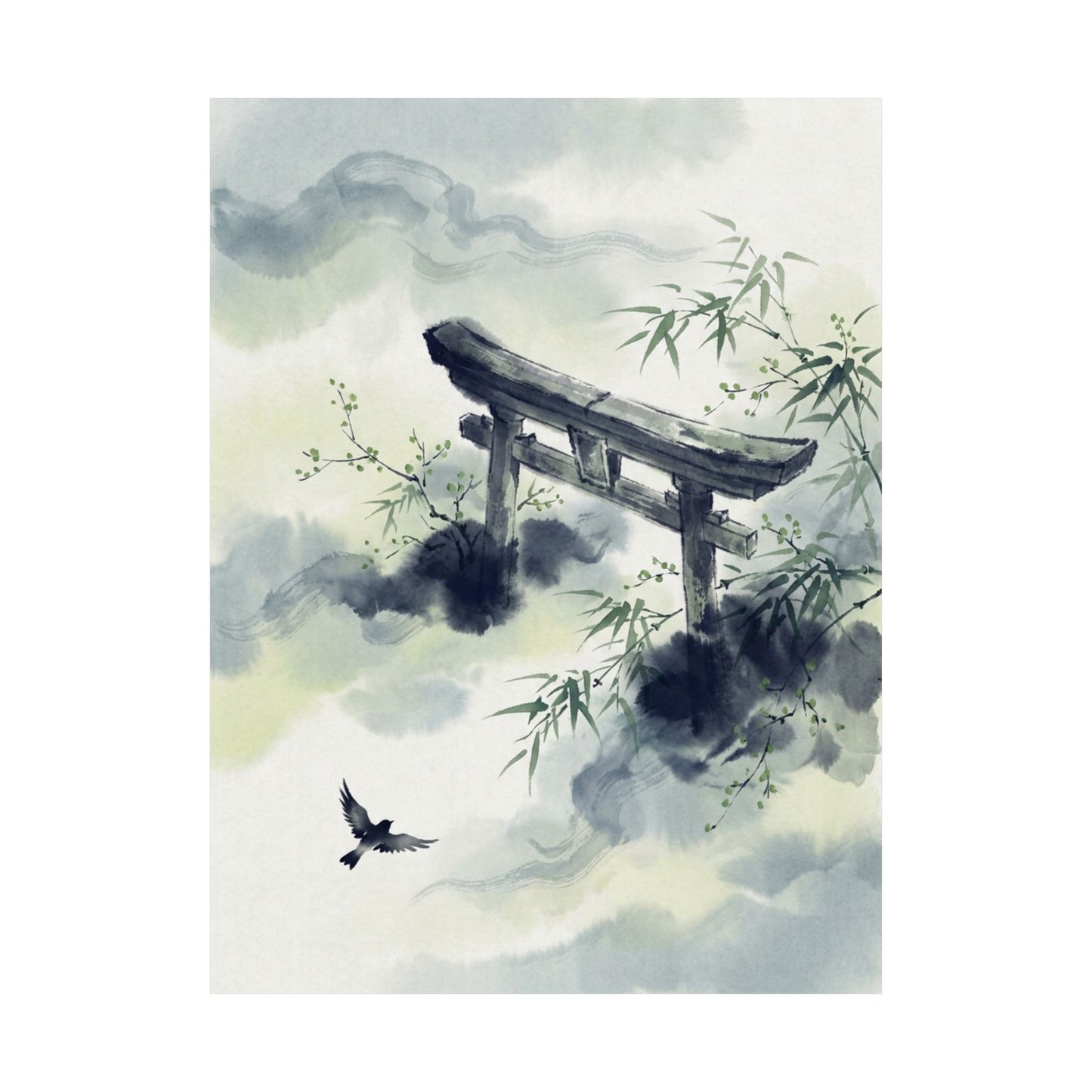 Torii Gate Spring Wall Art Print | Zen Peaceful Design