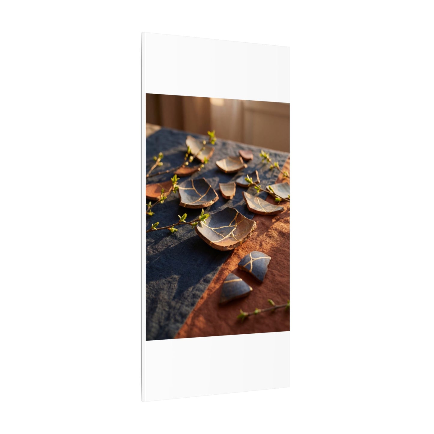 Spring Broken Pottery Gold Vein Canvas Art | Philosophical Decor