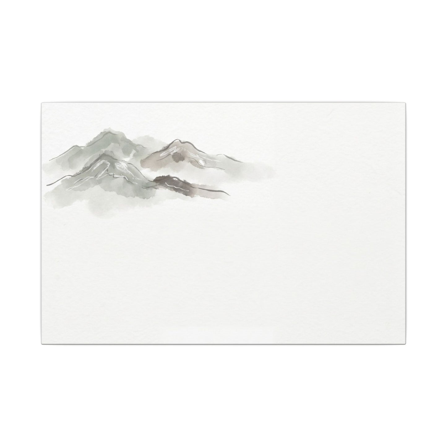 Winter Mountain Mist Minimal Line Canvas Art | Elegant Decor