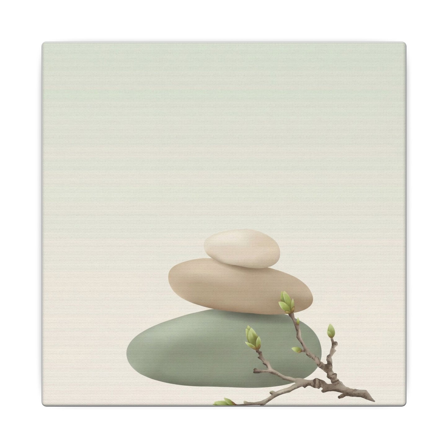 Dawn River Stones Canvas Art - Japandi Fukinsei
