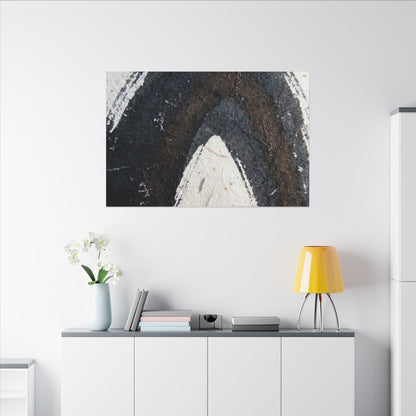 Moody Ink Brushstroke Canvas Art - Moody Minimal Dark Japandi