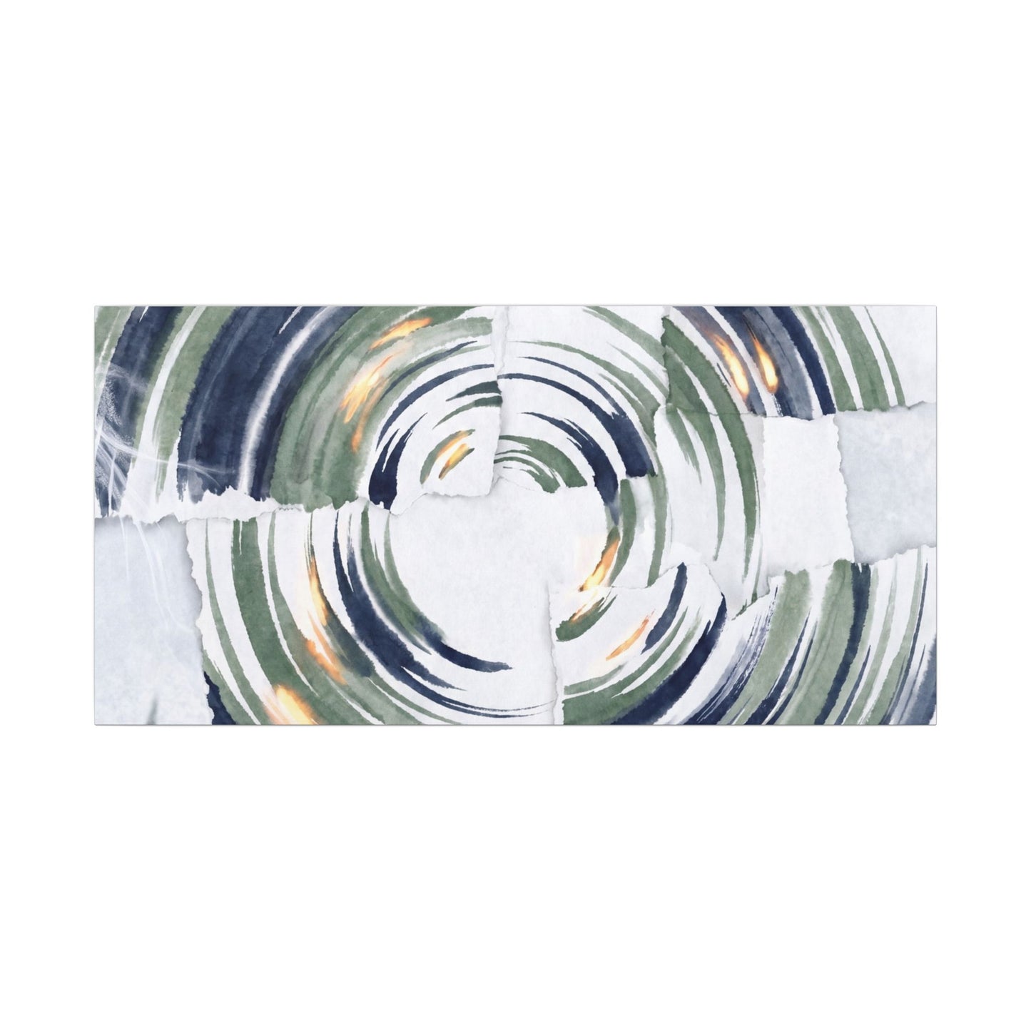 Winter Water Ripple Sumi E Canvas Art | Peaceful Decor