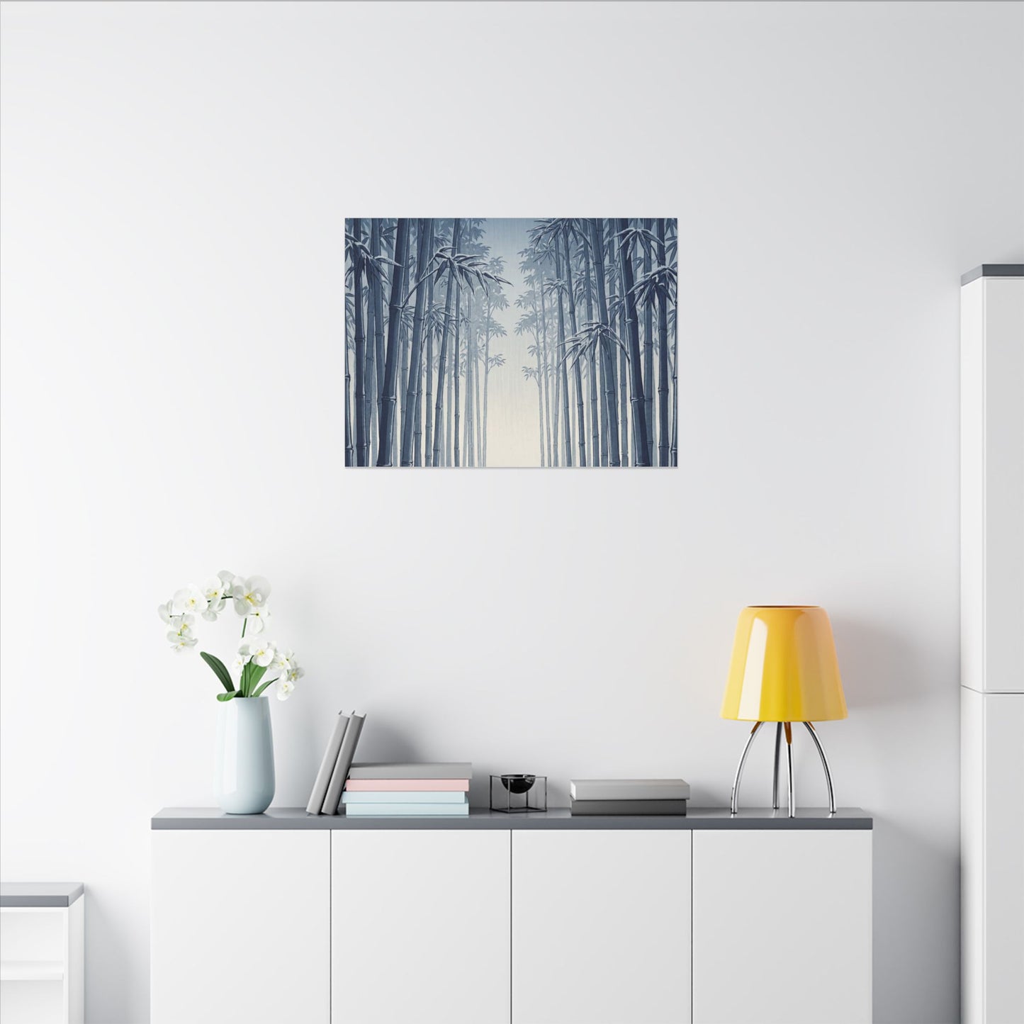 Bamboo Grove Canvas Art | Winter Zen Ukiyo E Inspired Art