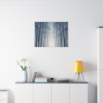 Bamboo Grove Canvas Art | Winter Zen Ukiyo E Inspired Art
