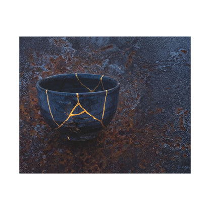 Rust Patina Winter Canvas Art | Kintsugi Healing Design