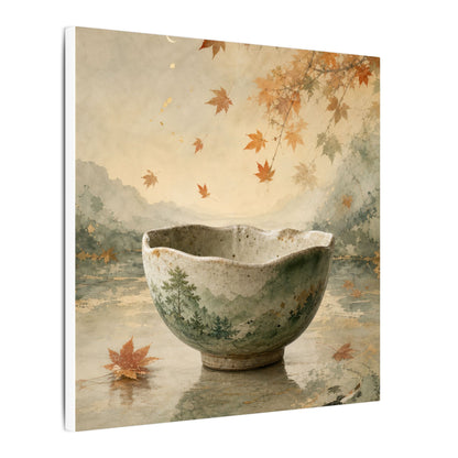 Autumn Ceramic Bowl Watercolor Canvas Art | Cozy Decor